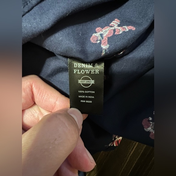 NWT Denim & Flower Button Up Shirt XL Ricky Singh Christmas Santa Claus Pride - Picture 5 of 11